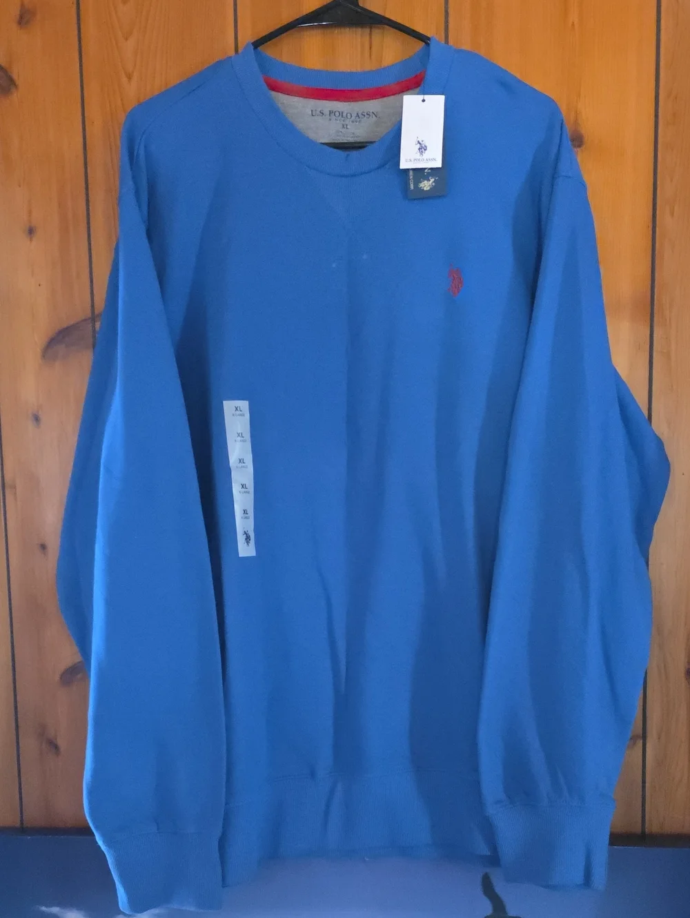 U.S. Polo Assn. Men's Crewneck Sweatshirt - Royal Blue with Red Logo